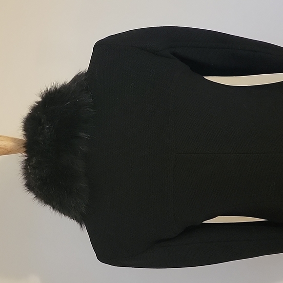 NWT Gorgeous Andrew Marc Black Posh Wool Coat with Removable Fur Collar Size:8 - Picture 7 of 16